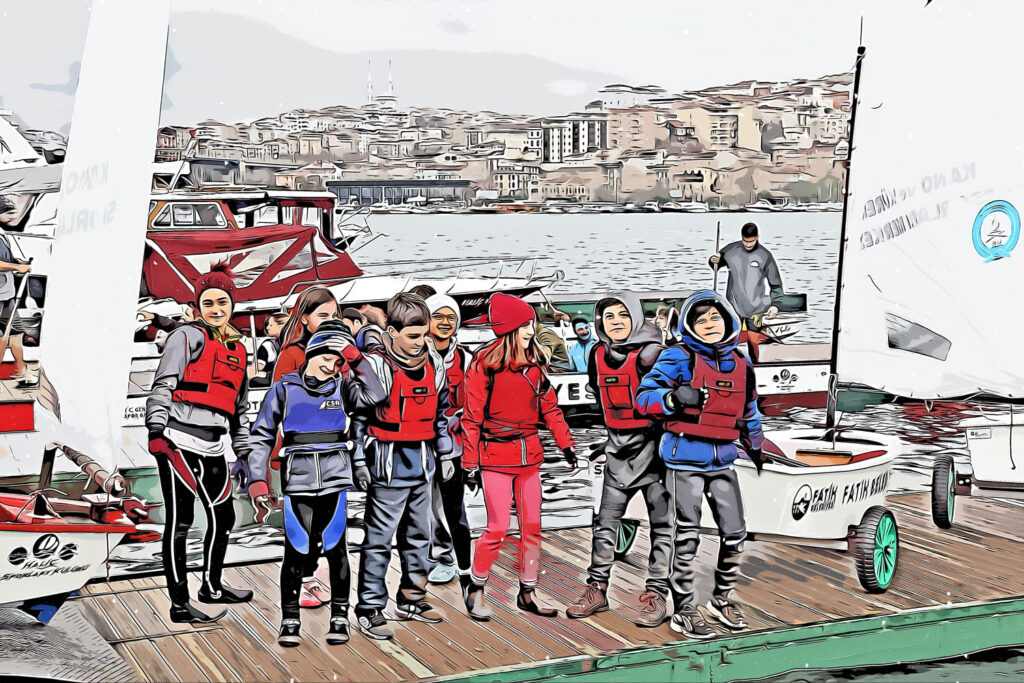 Haliç Fırtınası Yelken Kulübü Optimist Yelken Sporcuları